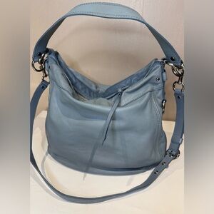 Coach Zoe Leather Hobo Bag Light Blue Silver Hardware 2009 14706